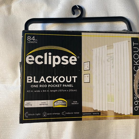 Eclipse Blackout Curtain White - Picture 2 of 2